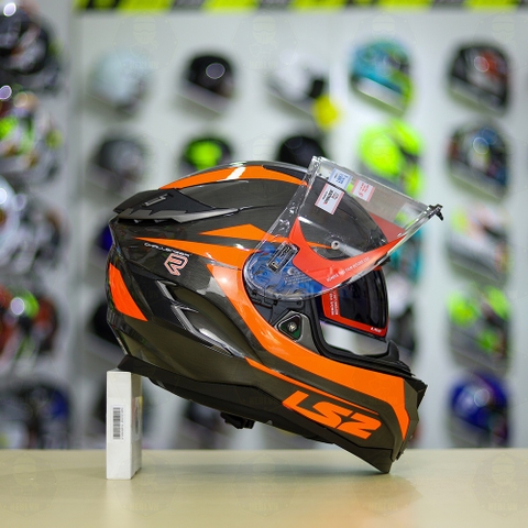 Mũ Fullface LS2 FF327 Xám Xước Cam Bóng FREESHIP