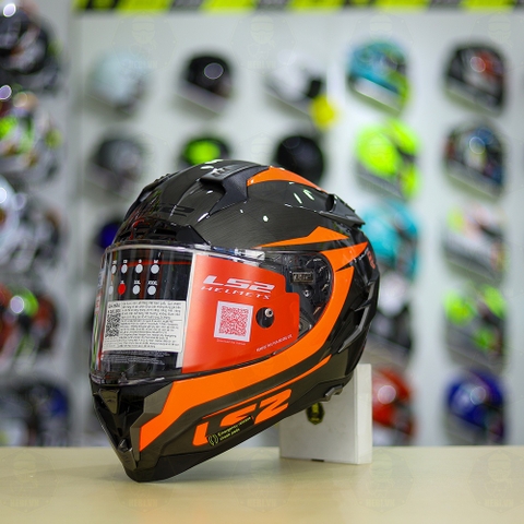 Mũ Fullface LS2 FF327 Xám Xước Cam Bóng FREESHIP