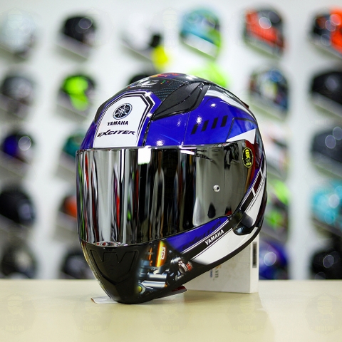 Mũ LS2 FF353 Đen Bóng + Dán Tem Decal Yamaha EXCITER Xanh GP FREESHIP