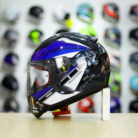 Mũ LS2 FF353 Đen Bóng + Dán Tem Decal Yamaha EXCITER Xanh GP FREESHIP