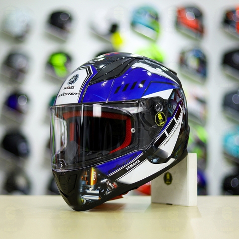 Mũ LS2 FF353 Đen Bóng + Dán Tem Decal Yamaha EXCITER Xanh GP FREESHIP