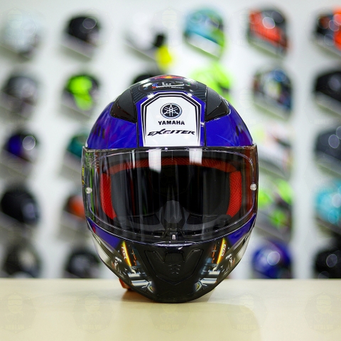 Mũ LS2 FF353 Đen Bóng + Dán Tem Decal Yamaha EXCITER Xanh GP FREESHIP