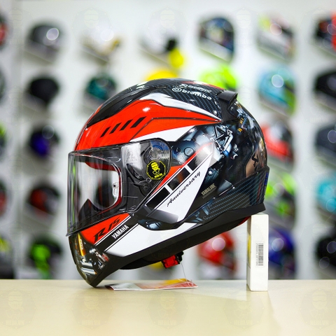 Mũ LS2 FF353 Đen Bóng + Dán Tem Decal Yamaha R15 Đen Đỏ FREESHIP