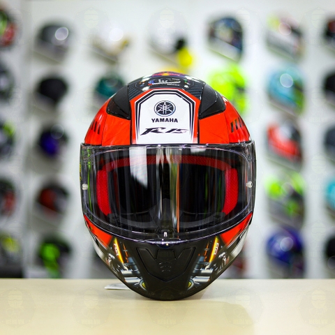 Mũ LS2 FF353 Đen Bóng + Dán Tem Decal Yamaha R15 Đen Đỏ FREESHIP