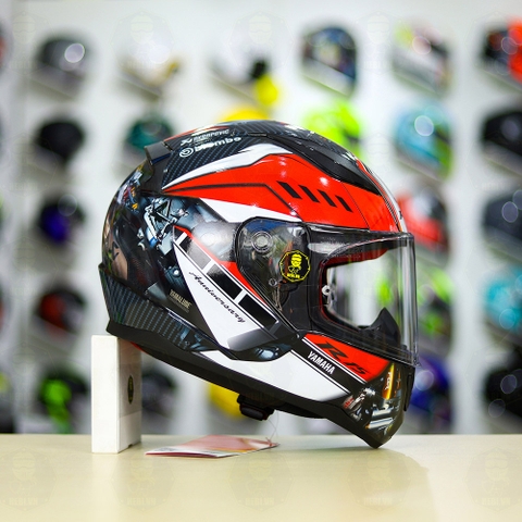 Mũ LS2 FF353 Đen Bóng + Dán Tem Decal Yamaha R15 Đen Đỏ FREESHIP