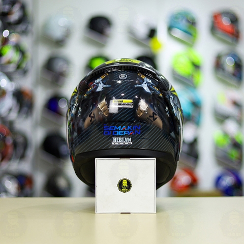 Mũ LS2 FF353 Đen Bóng + Dán Tem Decal Yamaha R15 Vàng FREESHIP