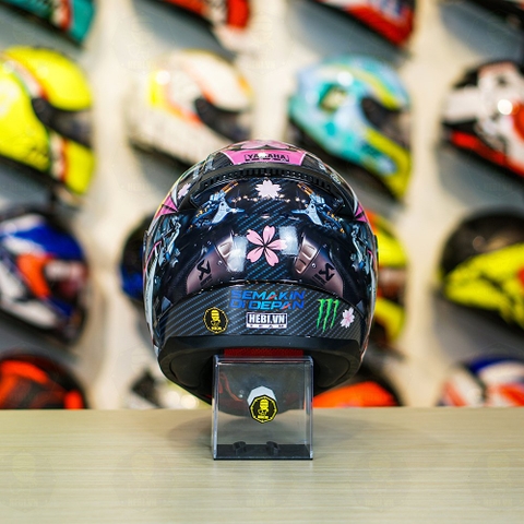 Mũ LS2 FF353 Đen Bóng + Dán Tem Decal Yamaha R15 Pink Candy FREESHIP