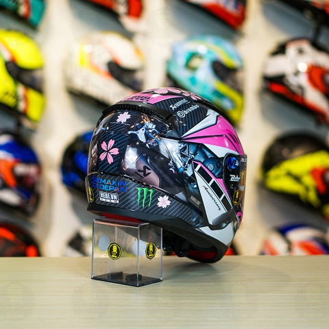 Mũ LS2 FF353 Đen Bóng + Dán Tem Decal Yamaha R15 Pink Candy FREESHIP