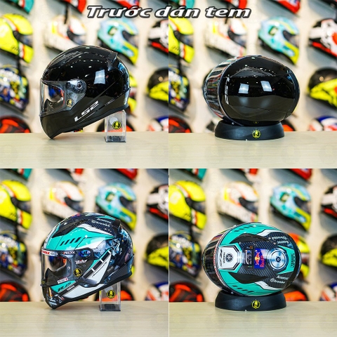 Tem Decal Yamaha R15 Xanh Ngọc Cho LS2 FF353 - Không Nón - FREESHIP