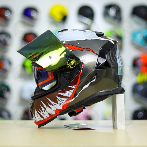 Mũ Fullface LS2 FF800 Xám Xước + Dán Tem Decal Venom V2 FREESHIP