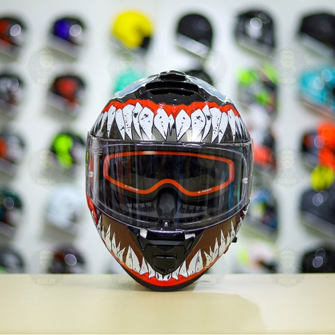 Mũ Fullface LS2 FF800 Xám Xước + Dán Tem Decal Venom V2 FREESHIP