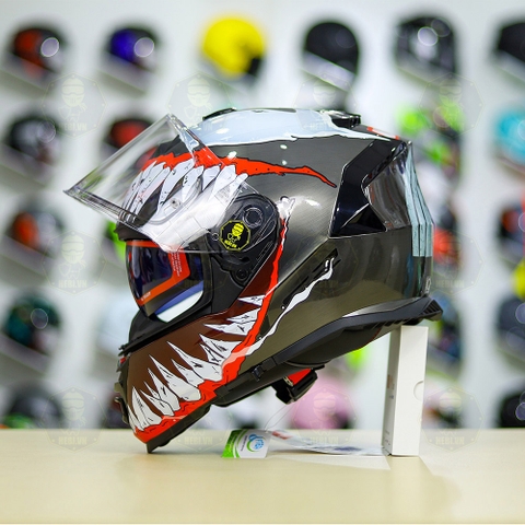 Mũ Fullface LS2 FF800 Xám Xước + Dán Tem Decal Venom V2 FREESHIP