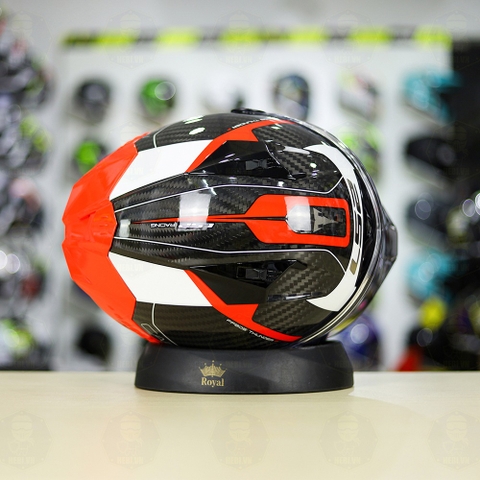 Mũ LS2 FF805 CARBON Racing Trắng Đỏ Bóng + Tặng Kính Đen + Pinlock + Tearoff FREESHIP