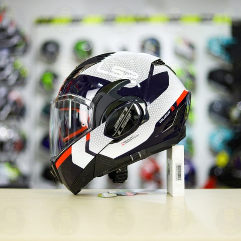 Mũ lật hàm LS2 FF900 Valiant II Trắng Đỏ Bóng Citius Lật Hàm FREESHIP