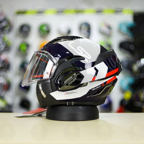 Mũ lật hàm LS2 FF900 Valiant II Trắng Đỏ Bóng Citius Lật Hàm FREESHIP