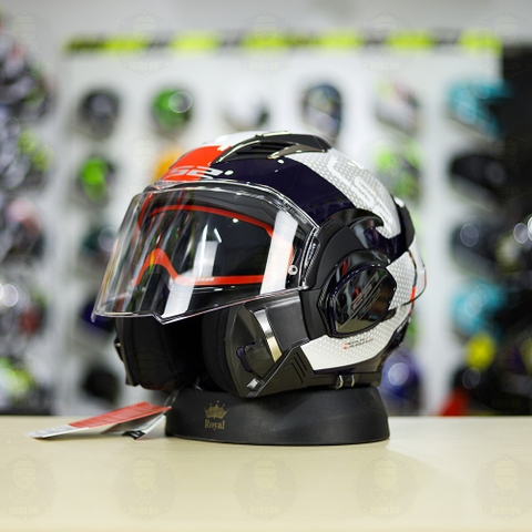 Mũ lật hàm LS2 FF900 Valiant II Trắng Đỏ Bóng Citius Lật Hàm FREESHIP