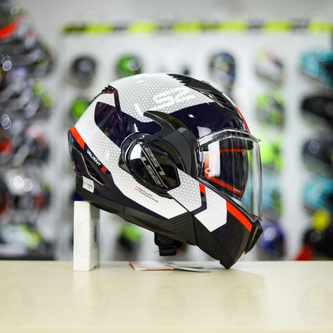 Mũ lật hàm LS2 FF900 Valiant II Trắng Đỏ Bóng Citius Lật Hàm FREESHIP