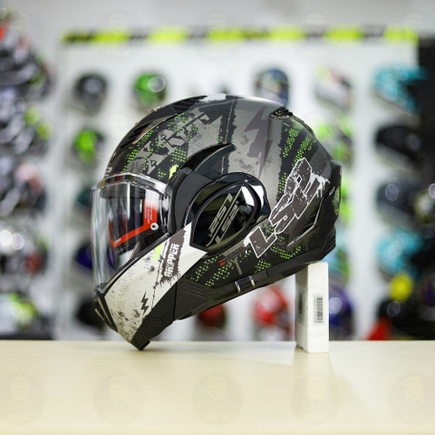 Mũ LS2 FF900 Valiant II Xám Vàng Nhám Gripper Lật Hàm FREESHIP