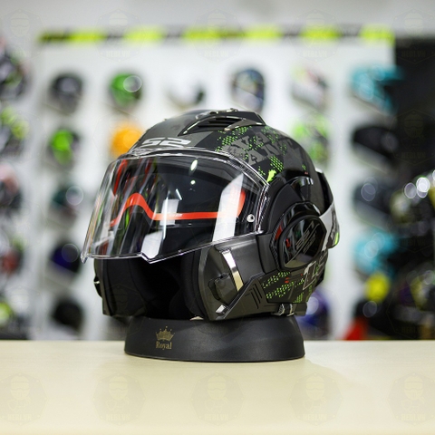 Mũ LS2 FF900 Valiant II Xám Vàng Nhám Gripper Lật Hàm FREESHIP