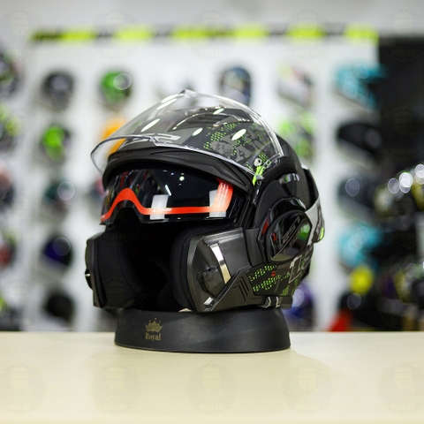 Mũ LS2 FF900 Valiant II Xám Vàng Nhám Gripper Lật Hàm FREESHIP