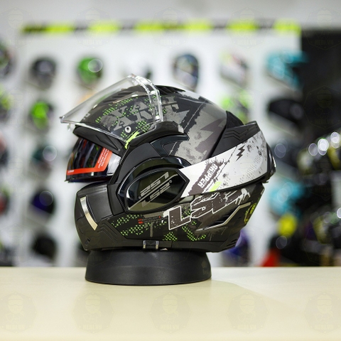 Mũ LS2 FF900 Valiant II Xám Vàng Nhám Gripper Lật Hàm FREESHIP