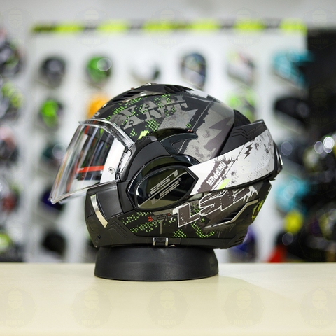 Mũ LS2 FF900 Valiant II Xám Vàng Nhám Gripper Lật Hàm FREESHIP