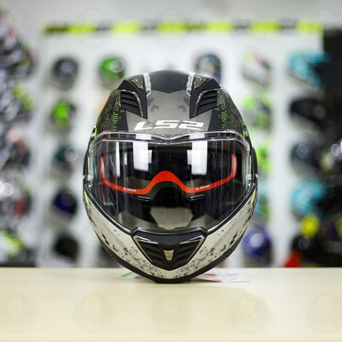 Mũ LS2 FF900 Valiant II Xám Vàng Nhám Gripper Lật Hàm FREESHIP