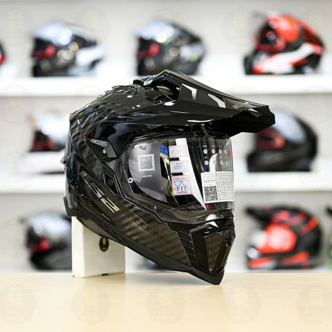 Mũ Dual Sport LS2 MX701 Sợi CARBON Solid FREESHIP