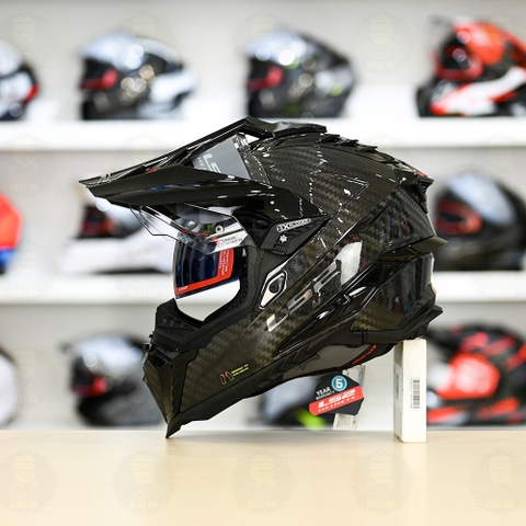 Mũ Dual Sport LS2 MX701 Sợi CARBON Solid FREESHIP