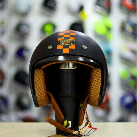 Mũ 3/4 Royal M139 V1 Đen Cam Nhám FREESHIP