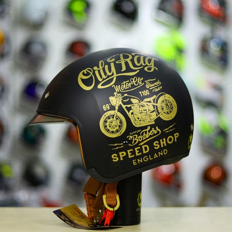 Mũ 3/4 Royal M139 V5 Đen Vàng Nhám 2024 FREESHIP