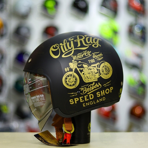 Mũ 3/4 Royal M139 V5 Đen Vàng Nhám 2024 FREESHIP