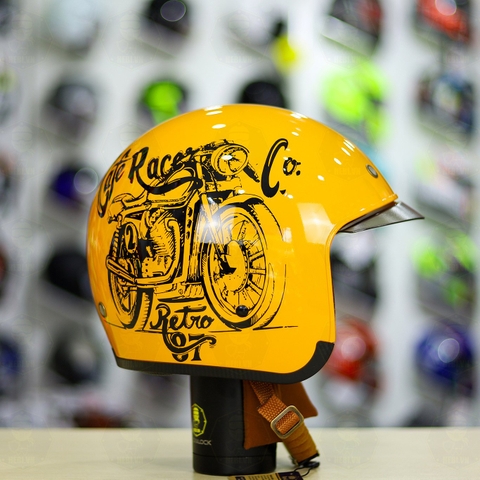 Mũ 3/4 Royal M139 V7 Vàng Đen Bóng FREESHIP