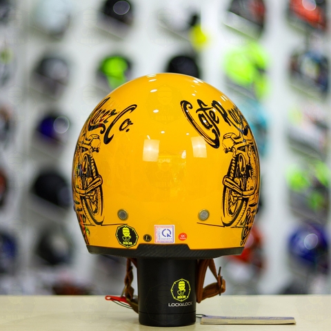 Mũ 3/4 Royal M139 V7 Vàng Đen Bóng FREESHIP