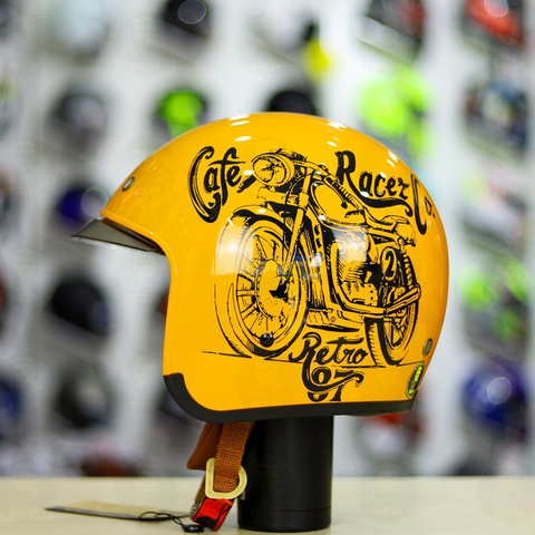 Mũ 3/4 Royal M139 V7 Vàng Đen Bóng FREESHIP