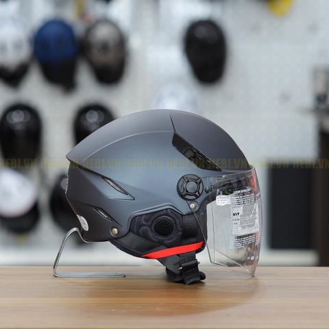 Mũ 1/2 KYT TigerJet Đen Nhám Nhỏ Gọn Nhẹ FREESHIP