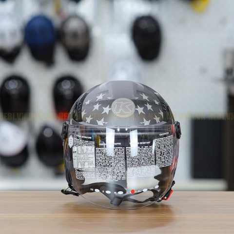 Mũ 1/2 KYT Tiger Jet Xám Ngôi Sao Nhỏ Gọn Nhẹ FREESHIP