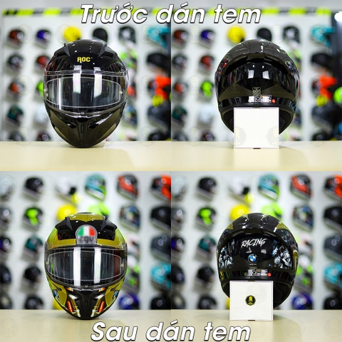 Tem Decal BMW Vàng Cho Nón Fullface - Không Nón - FREESHIP