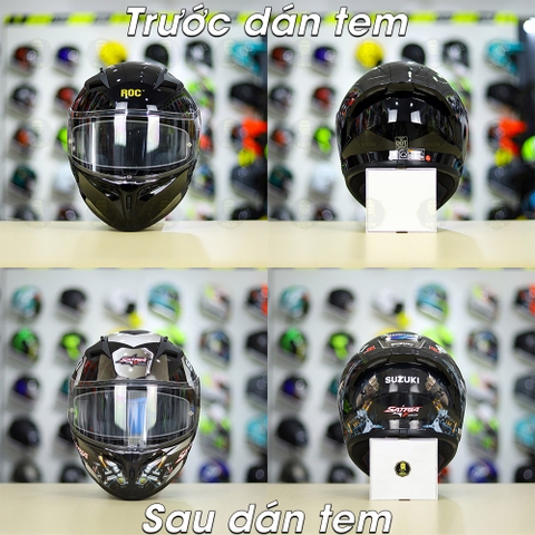 Tem Decal Suzuki Satria Dark Grey Cho Fullface Yohe - TORC - AGV - LS2 không gồm nón