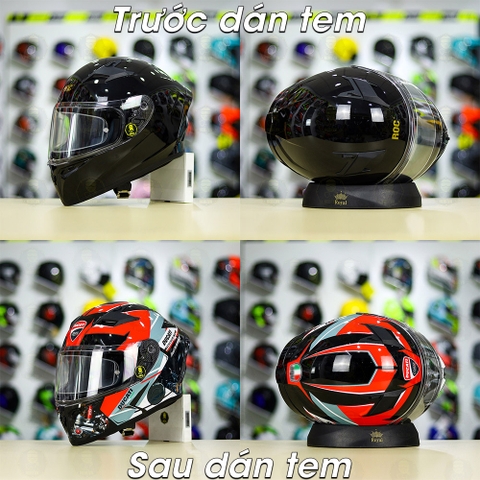 Tem Decal Ducati Version 2 Cho Nón Fullface - Không Nón - FREESHIP