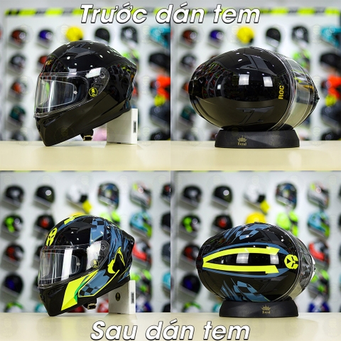 Tem Decal Eagles Cho Nón Fullface - Không Nón - FREESHIP