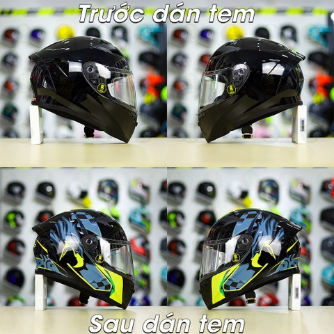 Tem Decal Eagles Cho Nón Fullface - Không Nón - FREESHIP