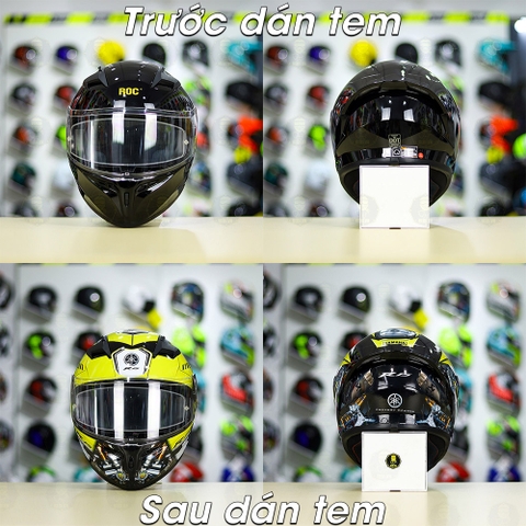 Tem Decal Yamaha R15 Vàng Cho Nón Fullface - Không Nón - FREESHIP