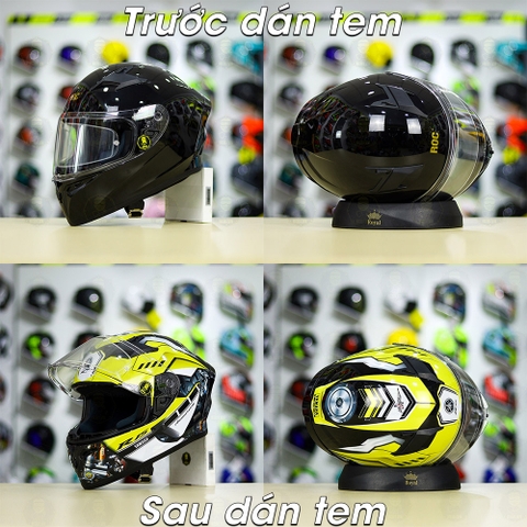 Tem Decal Yamaha R15 Vàng Cho Nón Fullface - Không Nón - FREESHIP