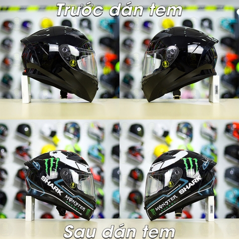 Tem Shark Race Pro Lorenzo Cho Fullface YOHE - TORC - ROC - LS2 - POC không gồm nón