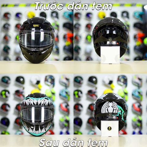 Tem Decal Venom Version 2 Mint Độc tố Cho Yohe 978/ROC 01 - Không Nón - FREESHIP