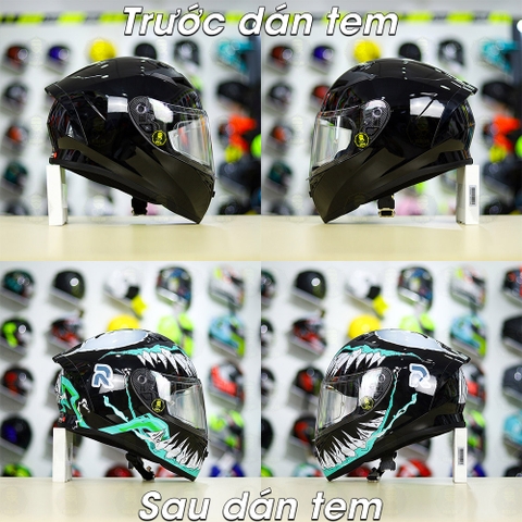 Tem Decal Venom Version 2 Mint Độc tố Cho Yohe 978/ROC 01 - Không Nón - FREESHIP