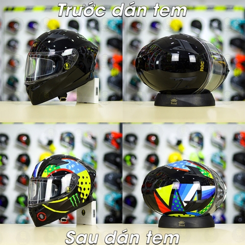 Tem Decal AGV ROSSI SOLELUNA WINTER TEST Dán Cho Nón Fullface - Chưa Gồm Nón - FREESHIP