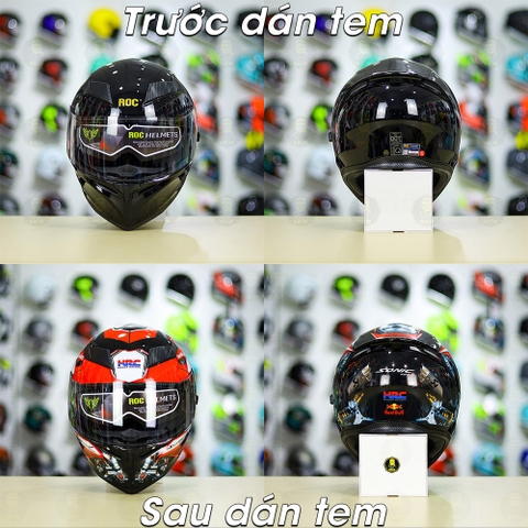 Tem Decal Honda Sonic Trắng Đỏ Cho Yohe 978 plus & Roc 01 - Không Nón - FREESHIP