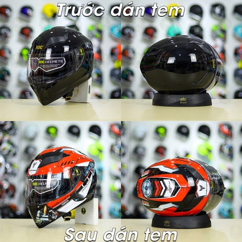 Tem Decal Yamaha Exciter Đỏ Cho Nón Fullface - Không Nón - FREESHIP